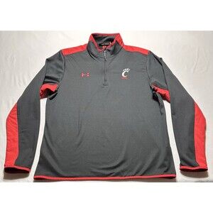 Cincinnati Bearcats Under Armour 1/4 Zip Long Sleeve Shirt Black Pullover NCAA